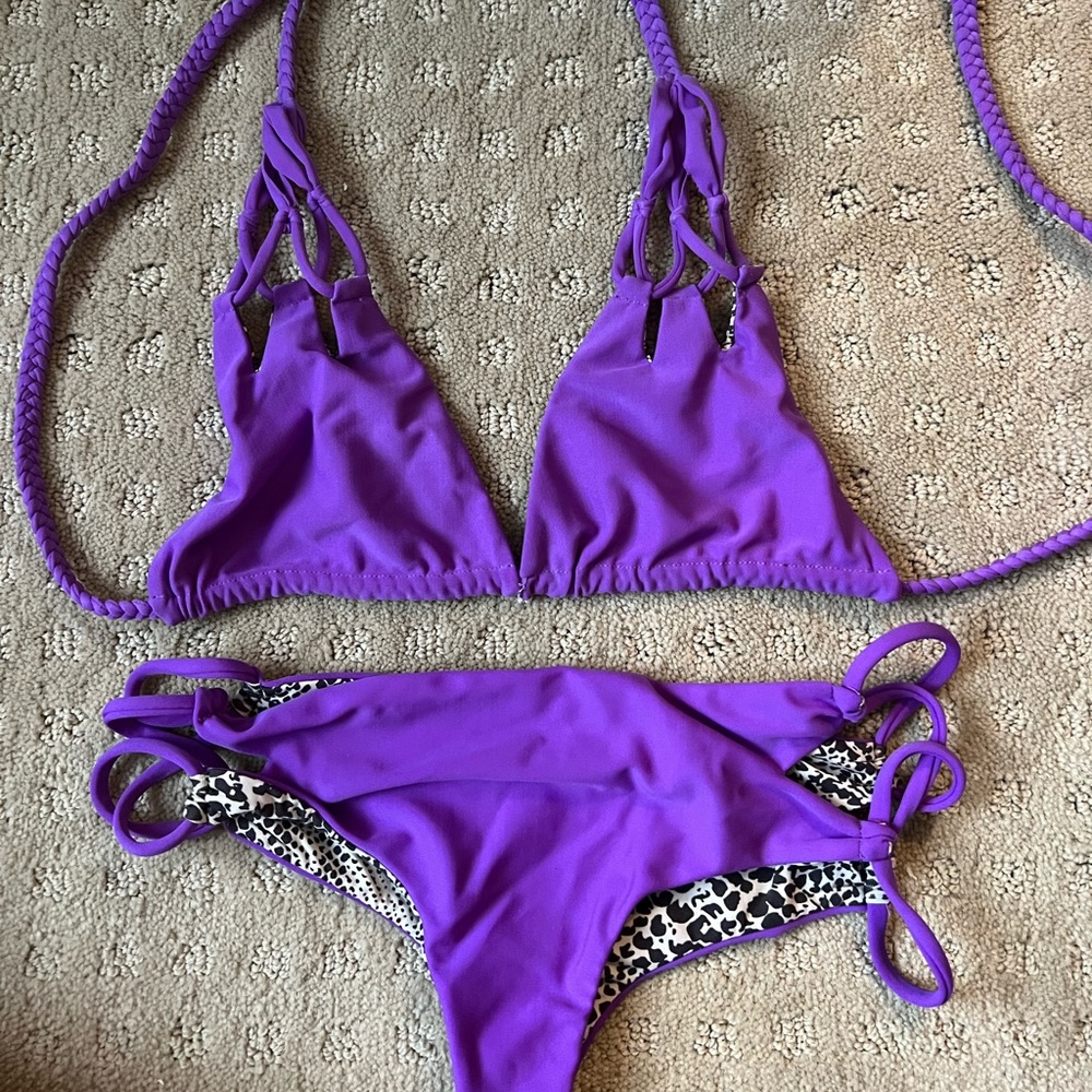 Acacia Swimwear, top size S and bottoms size P (XS)